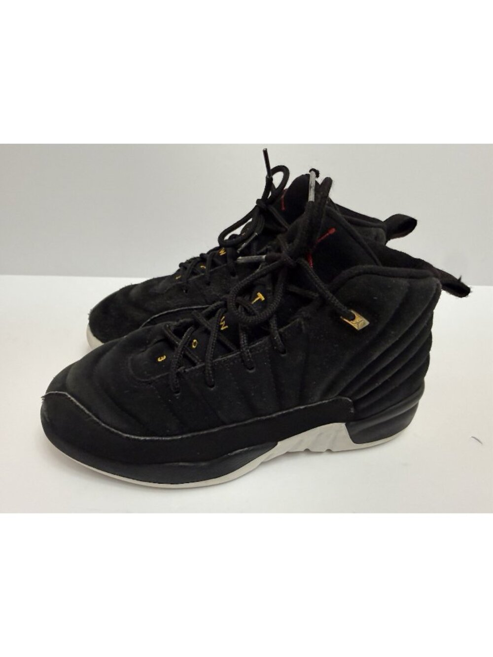 Jordan 12 Retro Black Varsity Red Taxi Kids Size 3Y Youth Sneakers Shoes